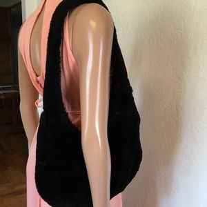 Vintage Italian shearling hobo bag